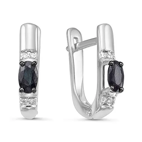 Серьги с английским замком из белого золота