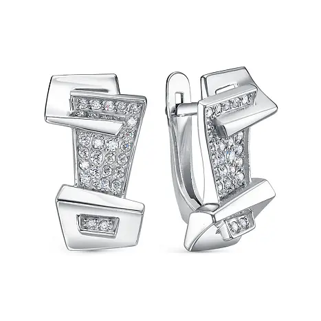 Серьги с английским замком из серебра