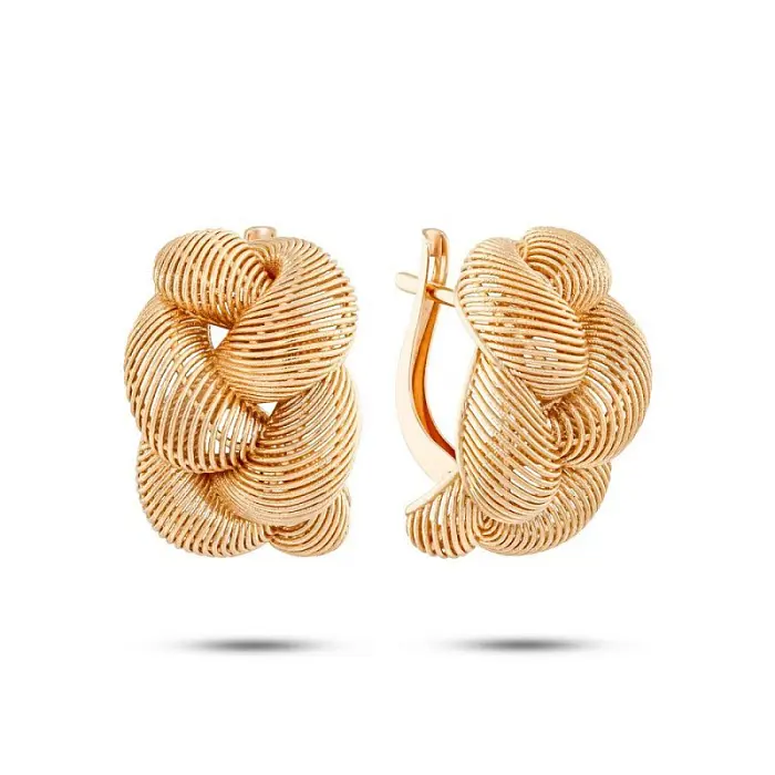 Серьги с английским замком из красного золота