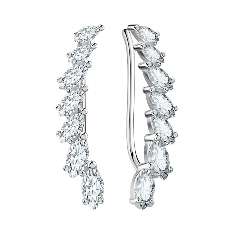 Серьги зажимы из серебра