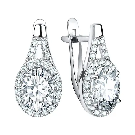 Серьги с английским замком из серебра