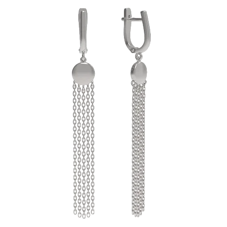 Серьги подвесные из серебра