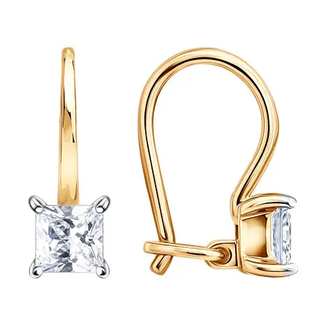 Серьги детские из красного золота