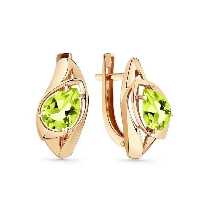 Серьги с английским замком из красного золота