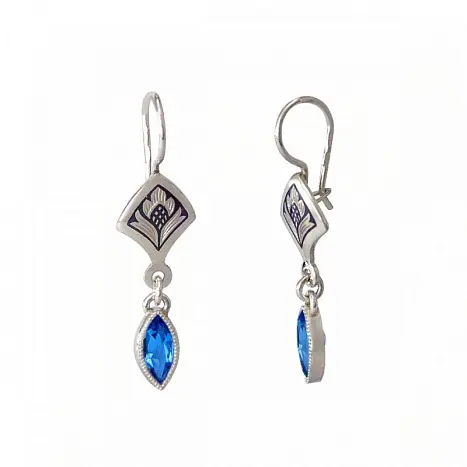 Серьги подвесные из серебра