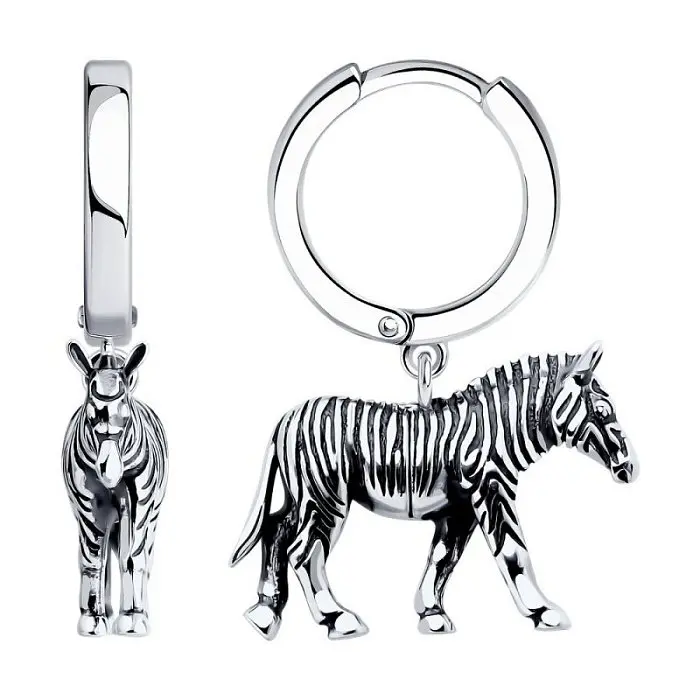 Серьги подвесные из серебра