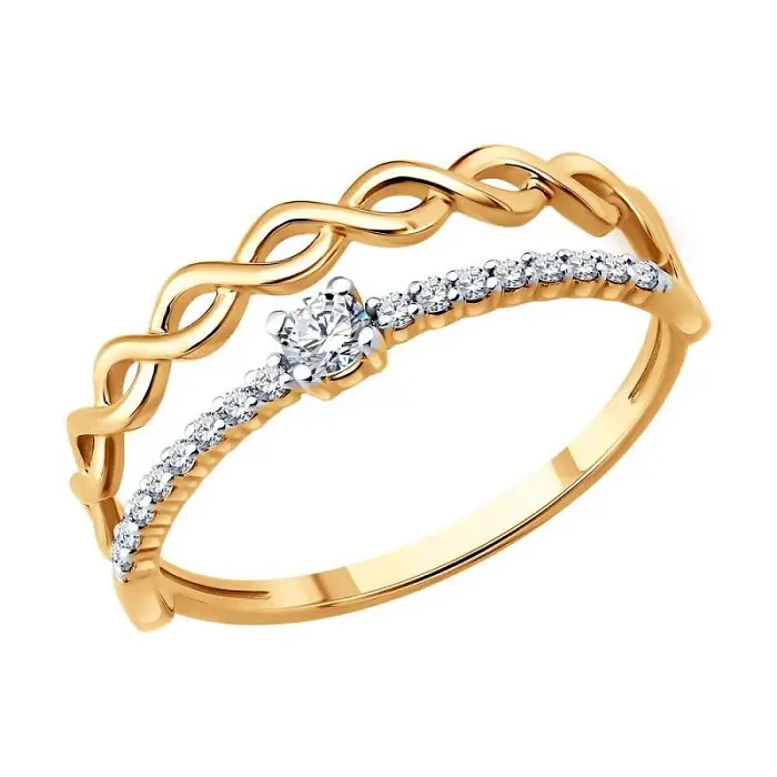 Кольцо декоративное из красного золота