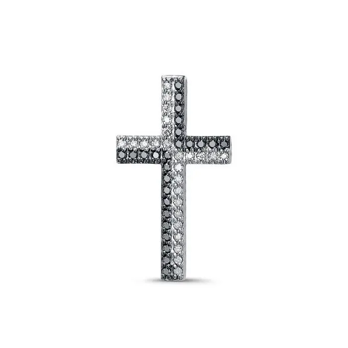 Подвеска декоративный крест из белого золота