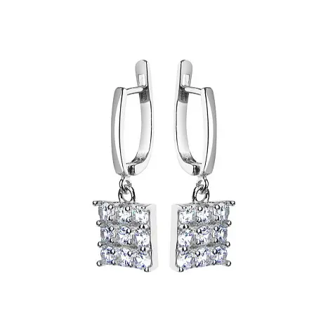 Серьги подвесные из серебра
