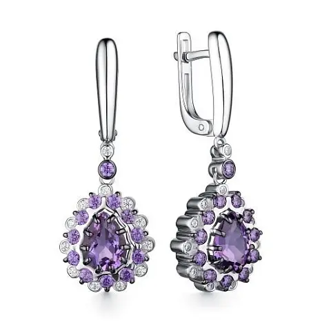 Серьги подвесные из серебра