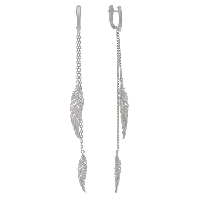 Серьги подвесные из серебра