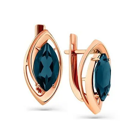 Серьги с английским замком из красного золота