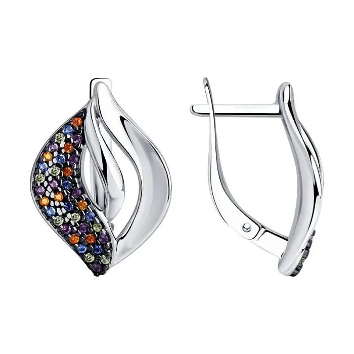 Серьги с английским замком из серебра