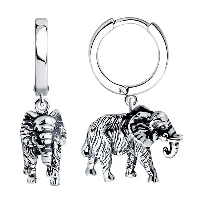 Серьги подвесные из серебра