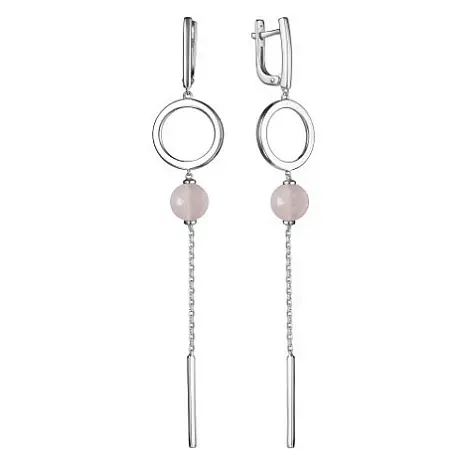 Серьги подвесные из серебра