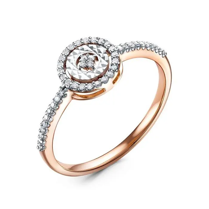 Кольцо декоративное из комбинированного золота