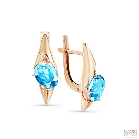 Серьги с английским замком из красного золота