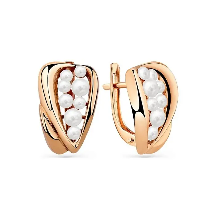 Серьги с английским замком из красного золота