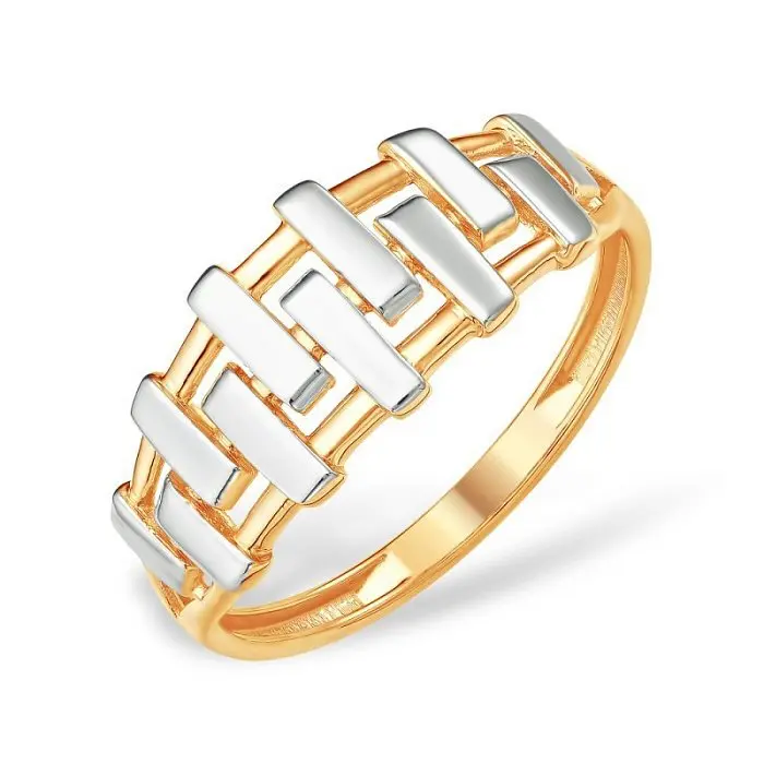 Кольцо декоративное из комбинированного золота