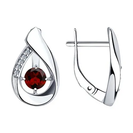 Серьги с английским замком из серебра