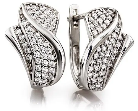 Серьги с английским замком из серебра