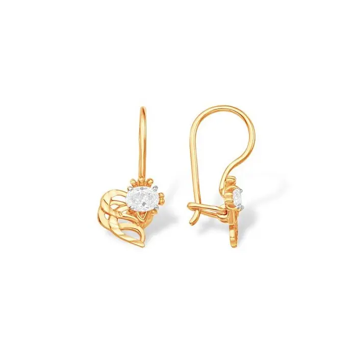 Серьги детские из красного золота