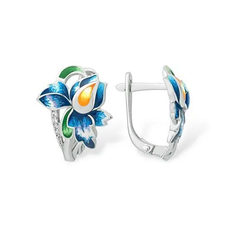 Серьги с английским замком из серебра