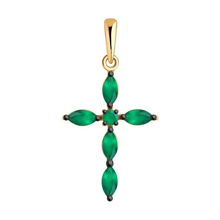 Подвеска декоративный крест из красного золота