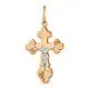 Подвеска крест из комбинированного золота