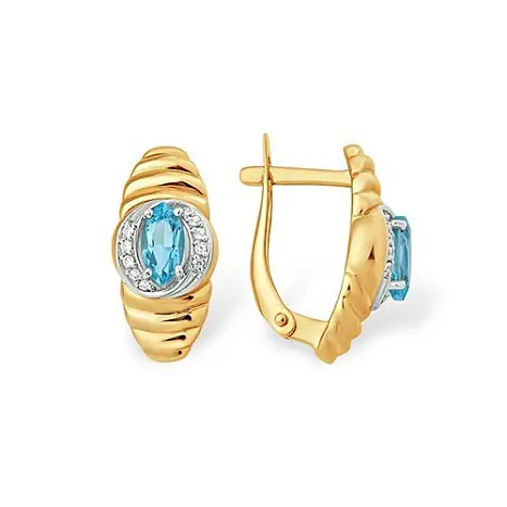 Серьги с английским замком из красного золота