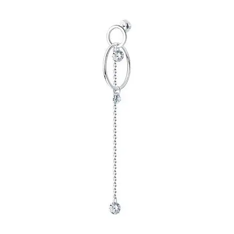 Серьги одиночные из серебра