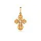 Подвеска крест из комбинированного золота