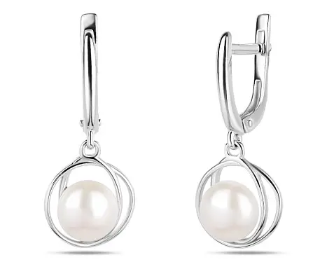 Серьги подвесные из серебра