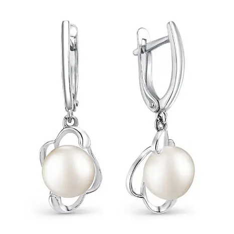 Серьги подвесные из серебра