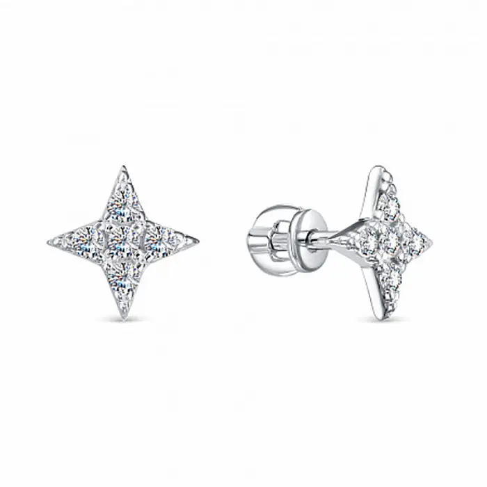 Серьги пуссеты из серебра