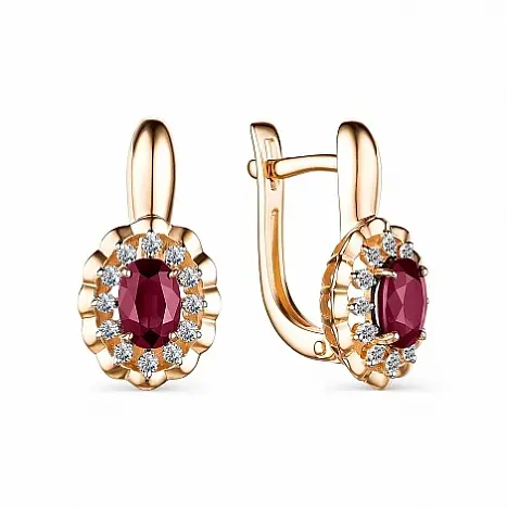 Серьги с английским замком из красного золота