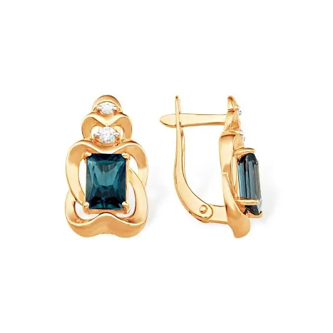 Серьги с английским замком из красного золота