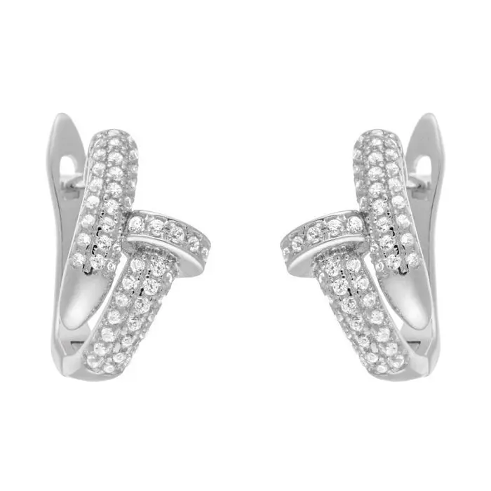 Серьги с английским замком из серебра