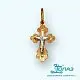 Подвеска крест из комбинированного золота