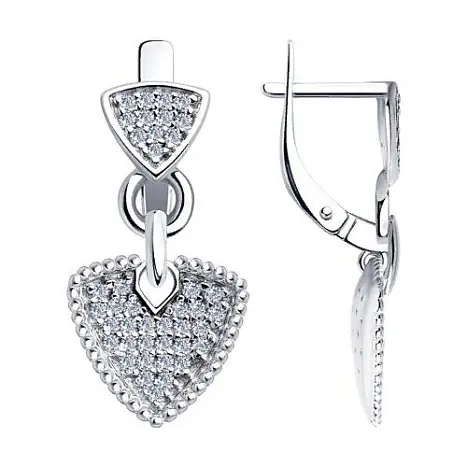 Серьги подвесные из серебра