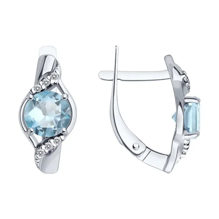 Серьги с английским замком из серебра