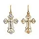 Подвеска крест из комбинированного золота