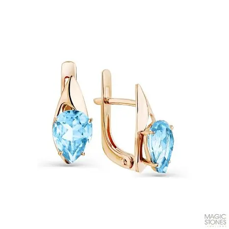 Серьги с английским замком из красного золота