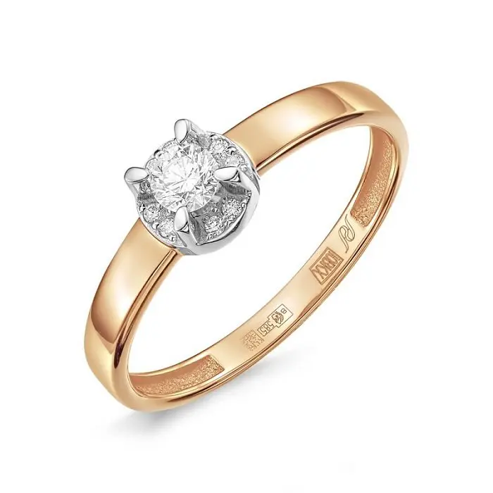 Кольцо декоративное из комбинированного золота