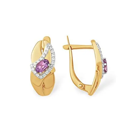 Серьги с английским замком из красного золота