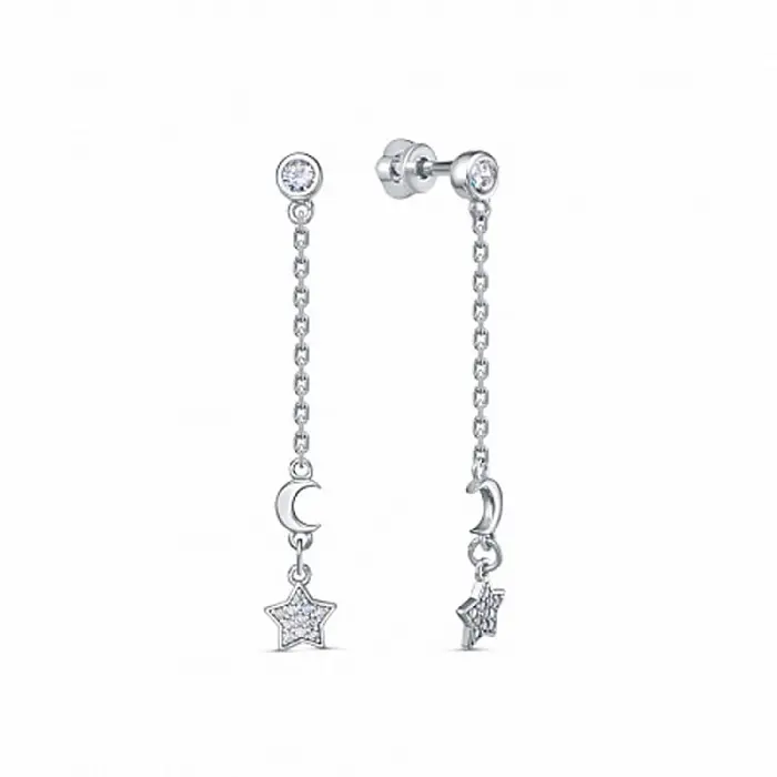 Серьги подвесные из серебра