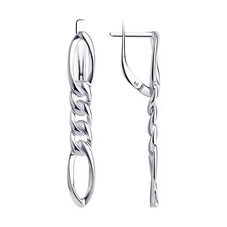 Серьги подвесные из серебра