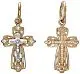 Подвеска крест из комбинированного золота