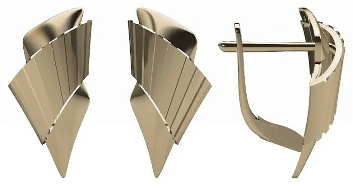 Серьги с английским замком из красного золота