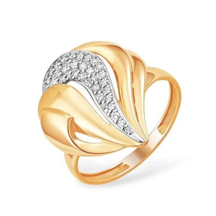 Кольцо декоративное из комбинированного золота